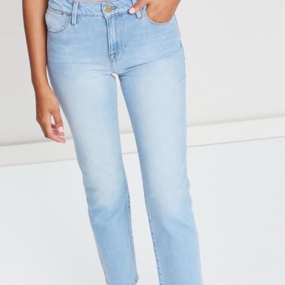 Frame Denim Le High Straight Dovetail Light Blue Women's Jeans Size 29